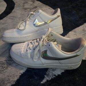 Nike Cream and Gray Athletic Shoes